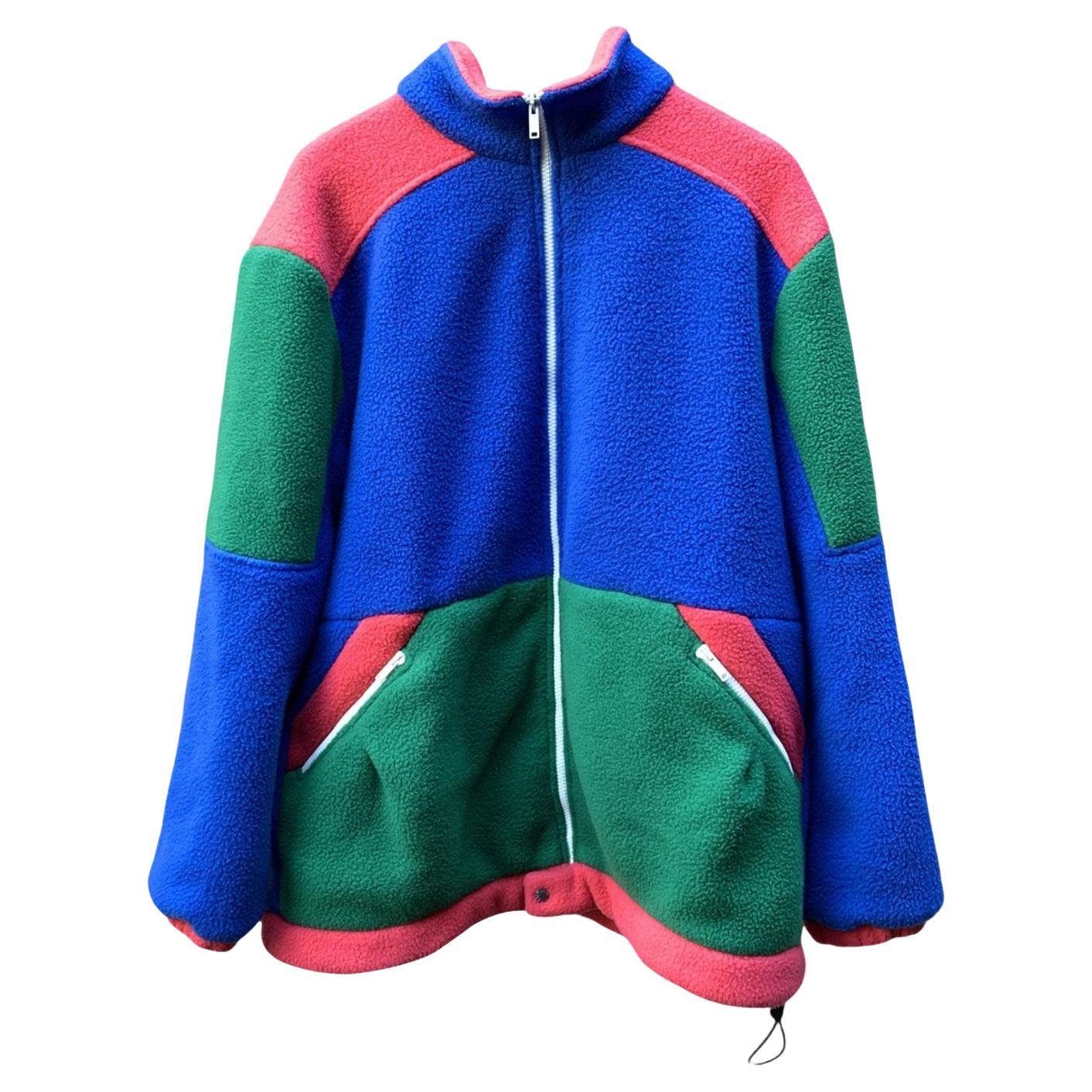 Gucci The North Face Edition Color Block Fleece Zip Jacket Size XL For Sale