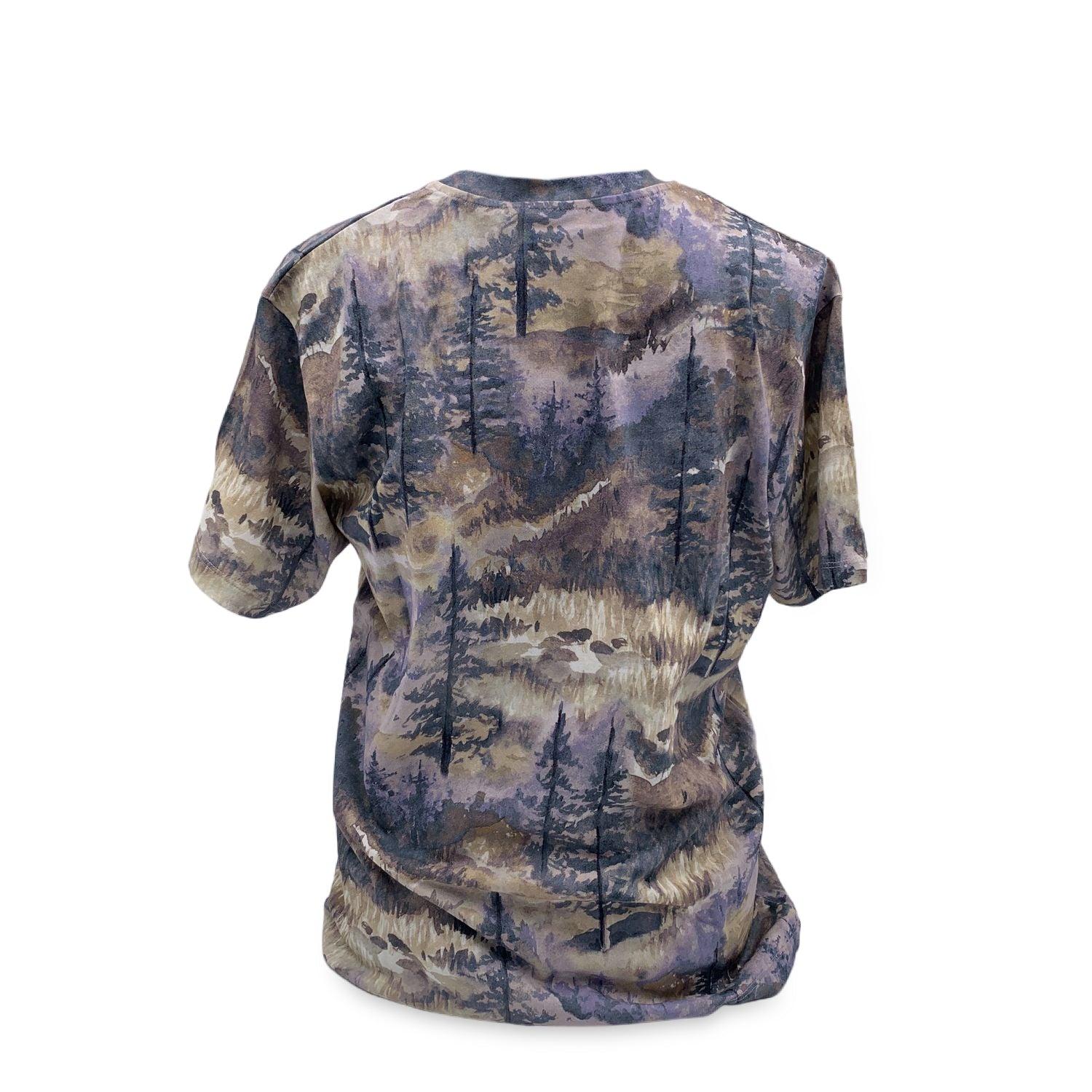 Gray Gucci The North Face Edition Cotton Forest Camo T Shirt Size XXS For Sale
