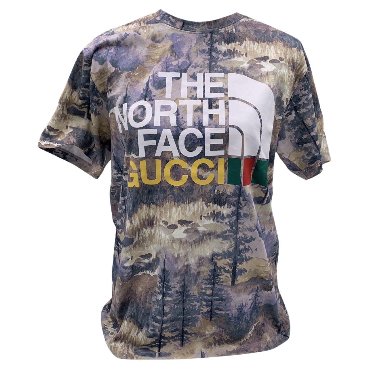 Gucci The North Face Edition Cotton Forest Camo T Shirt Size XXS For Sale