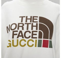 Pull oversize Gucci THE NORTH FACE en coton blanc avec logo imprimé XS