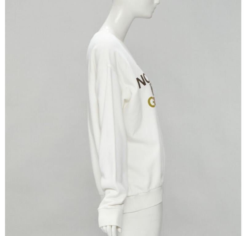 GUCCI THE NORTH FACE logo print white cotton oversized sweatshirt pullover XS In Excellent Condition For Sale In Hong Kong, NT
