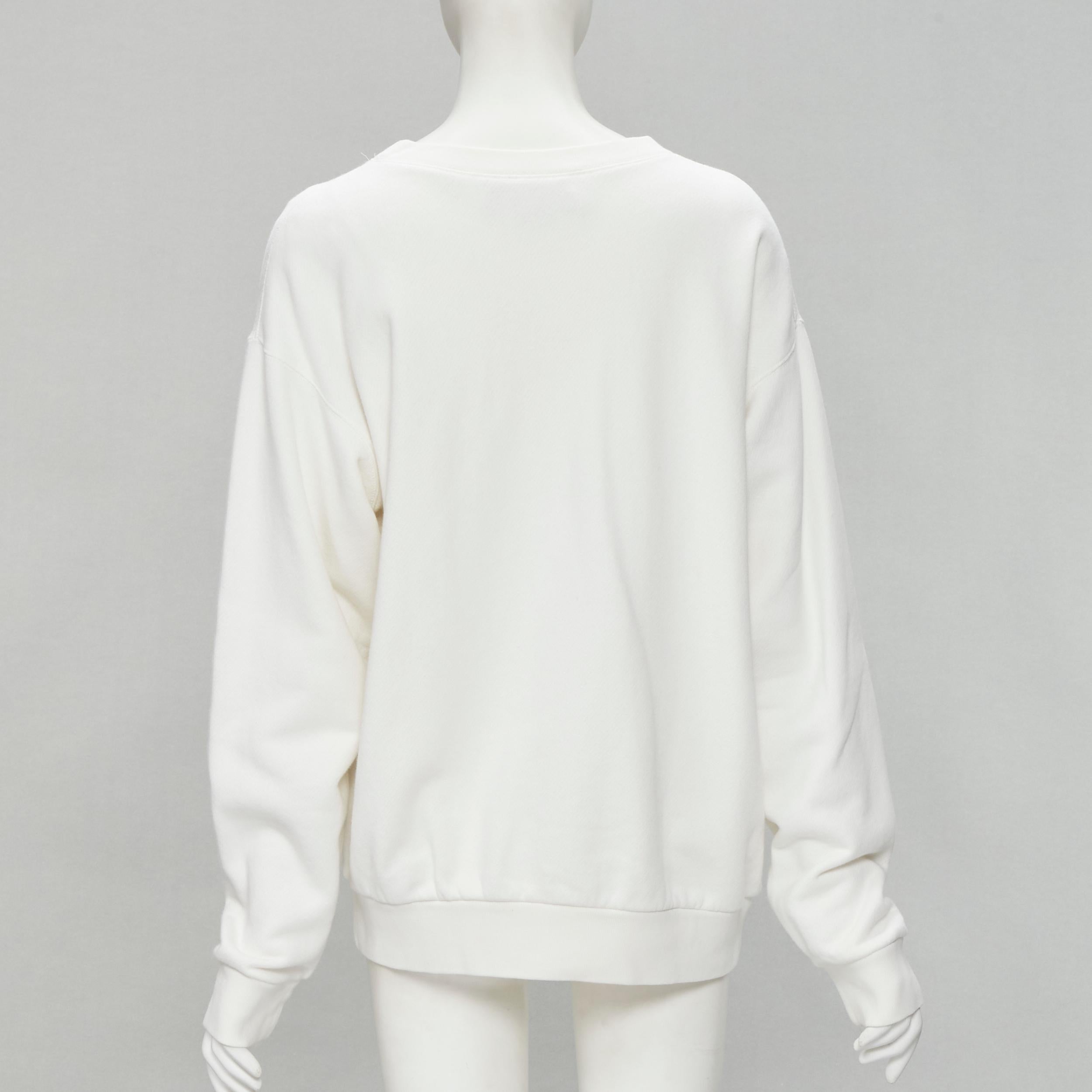 GUCCI THE NORTH FACE Pullover aus weißer Baumwolle mit Logodruck in Übergröße XS im Zustand „Hervorragend“ im Angebot in Hong Kong, NT