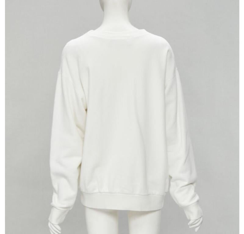 Women's GUCCI THE NORTH FACE logo print white cotton oversized sweatshirt pullover XS For Sale