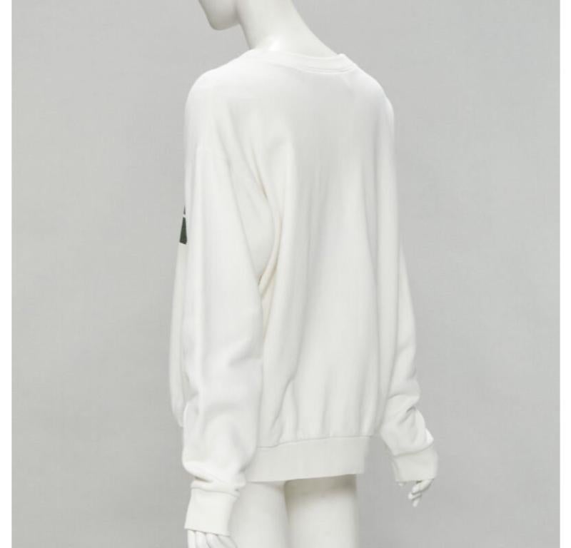 GUCCI THE NORTH FACE logo print white cotton oversized sweatshirt pullover XS For Sale 1