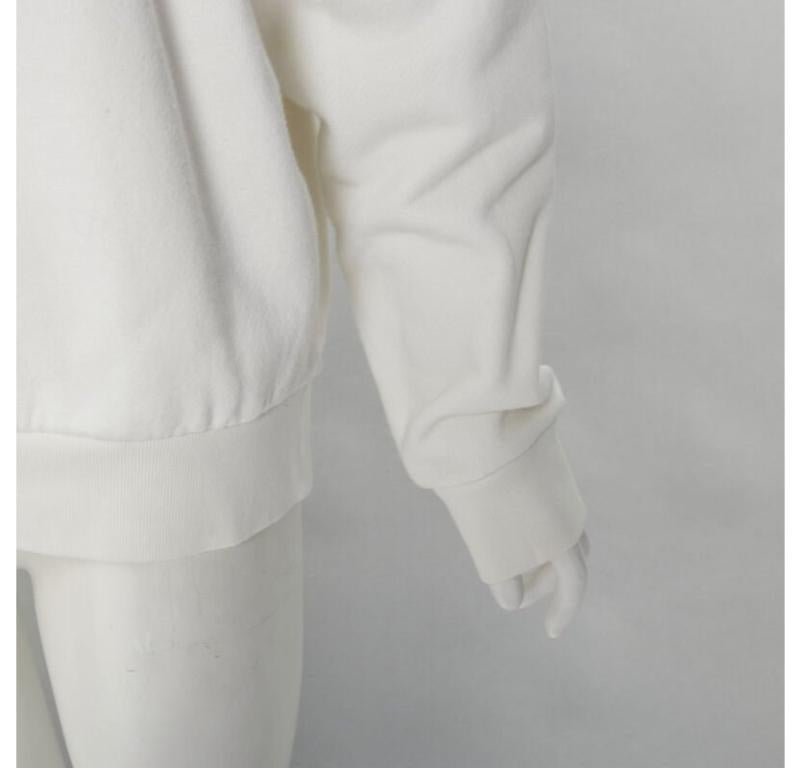 GUCCI THE NORTH FACE logo print white cotton oversized sweatshirt pullover XS For Sale 2