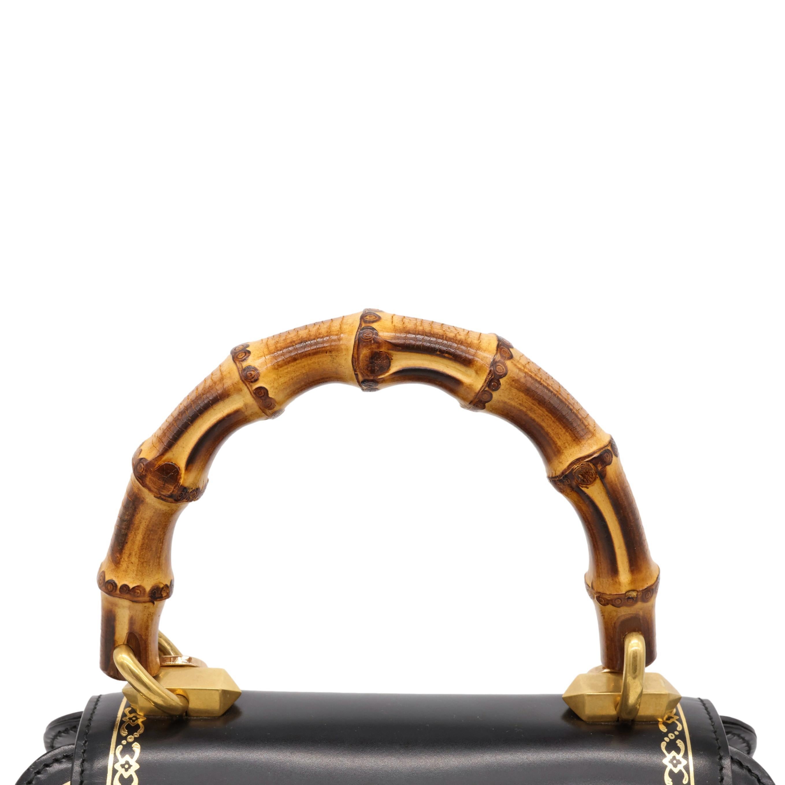 Gucci Thiara Black Leather Bamboo Mini Top Handle Shoulder Bag, 2018. 5