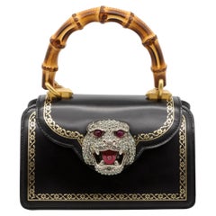 Gucci Thiara Black Leather Bamboo Mini Top Handle Shoulder Bag, 2018.