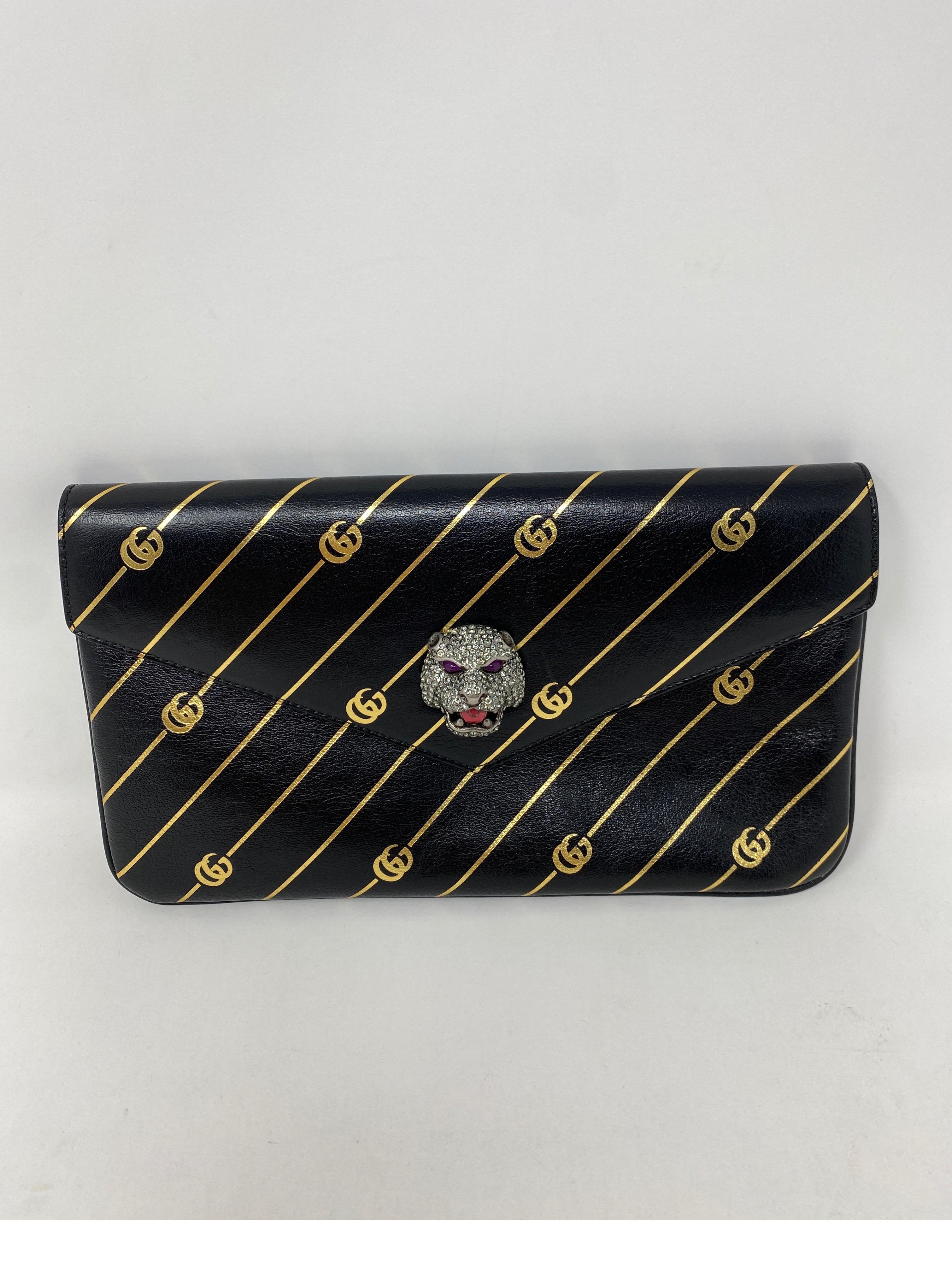 Black Gucci Thiara Broadway Envelope Clutch Bag