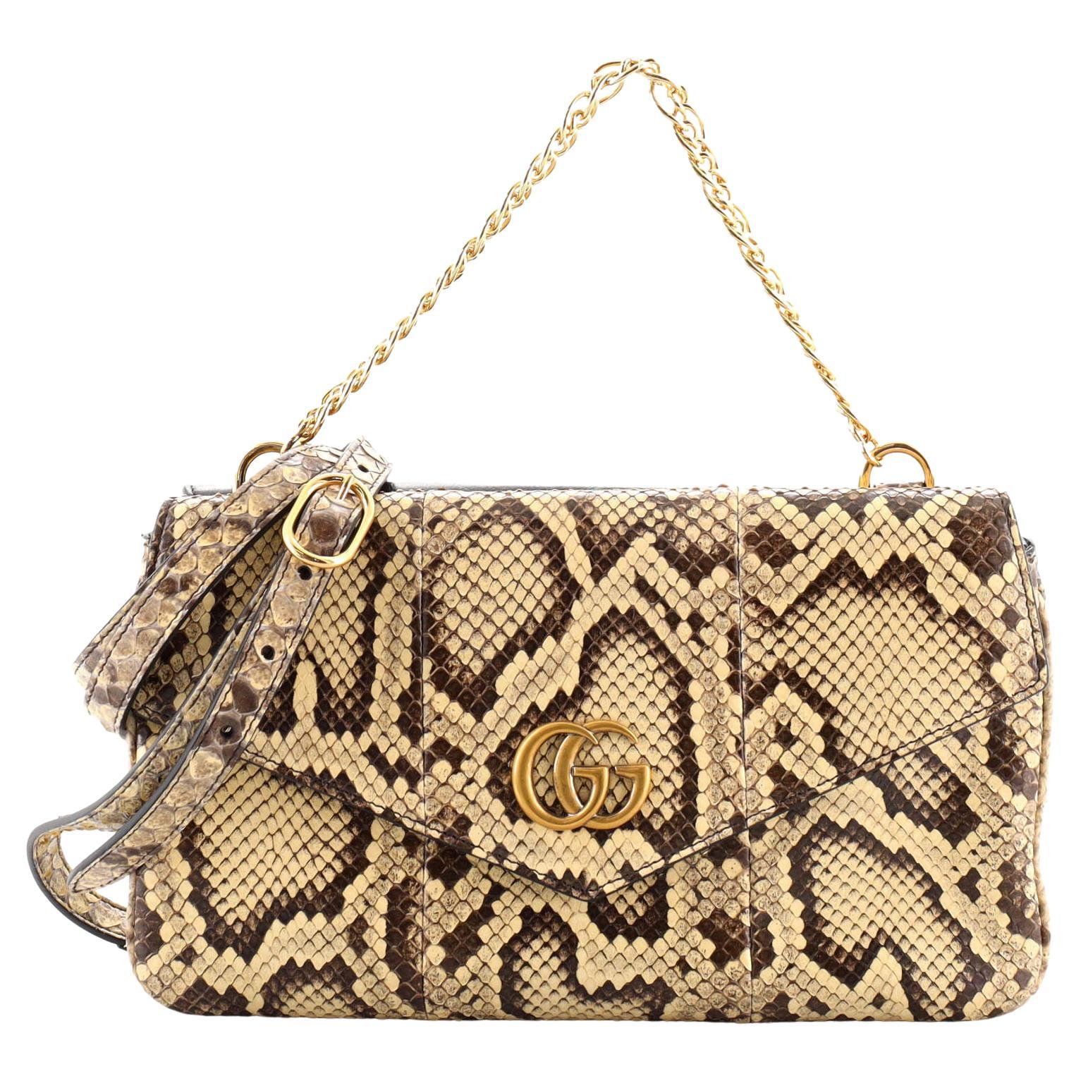 Gucci Thiara Double Shoulder Bag Python and Leather Medium