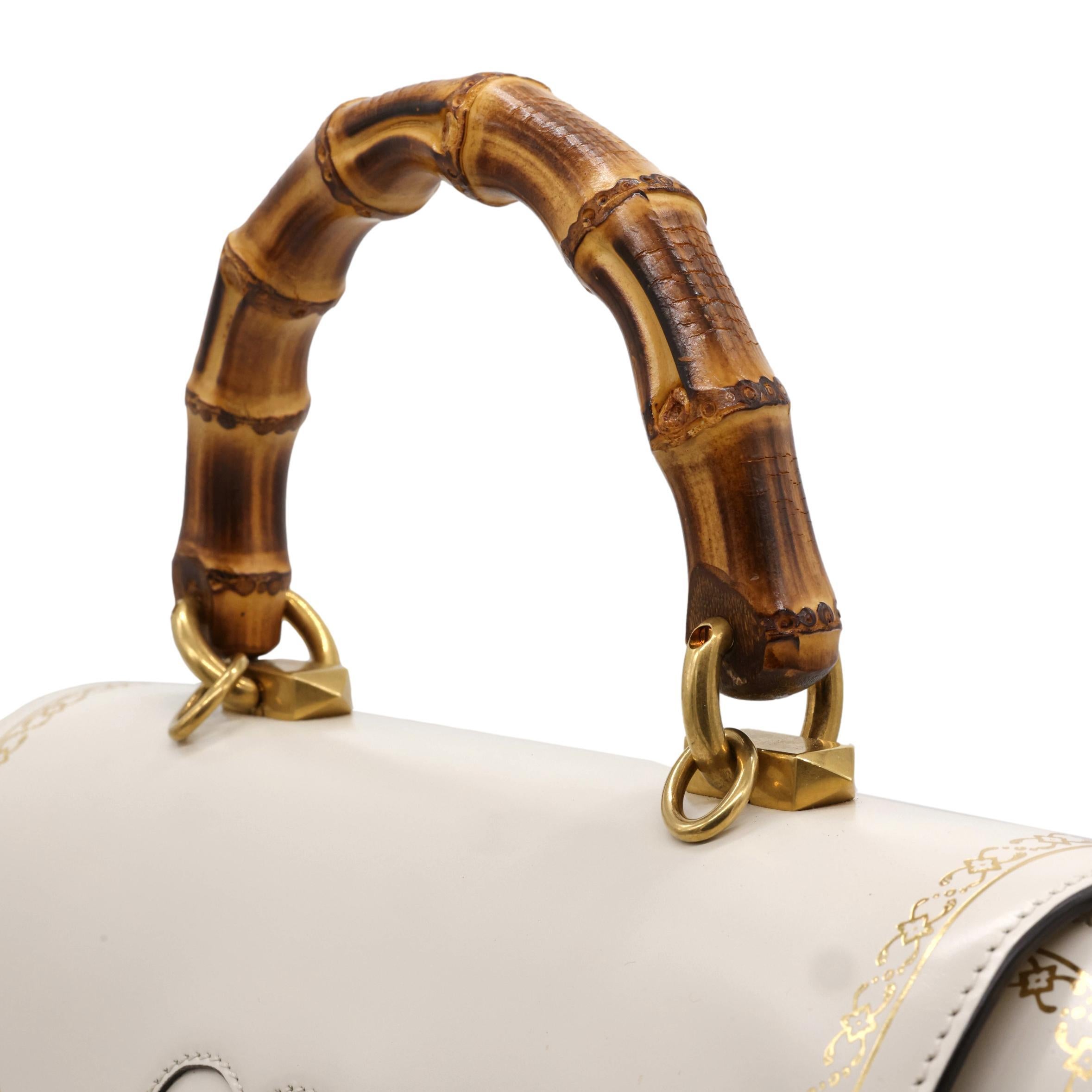 Gucci Thiara White Leather Bamboo Medium Top Handle Shoulder Bag, 2018. 8