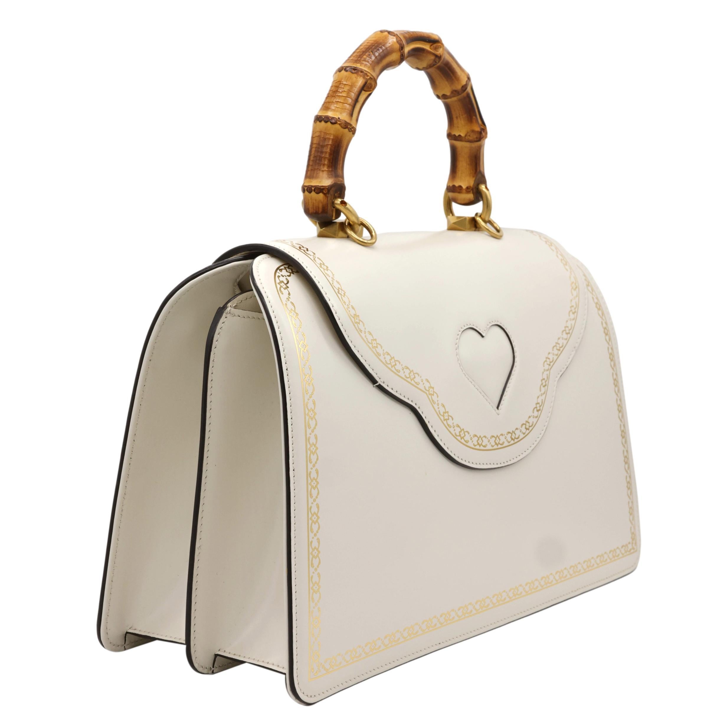 Gucci Thiara White Leather Bamboo Medium Top Handle Shoulder Bag, 2018. 1