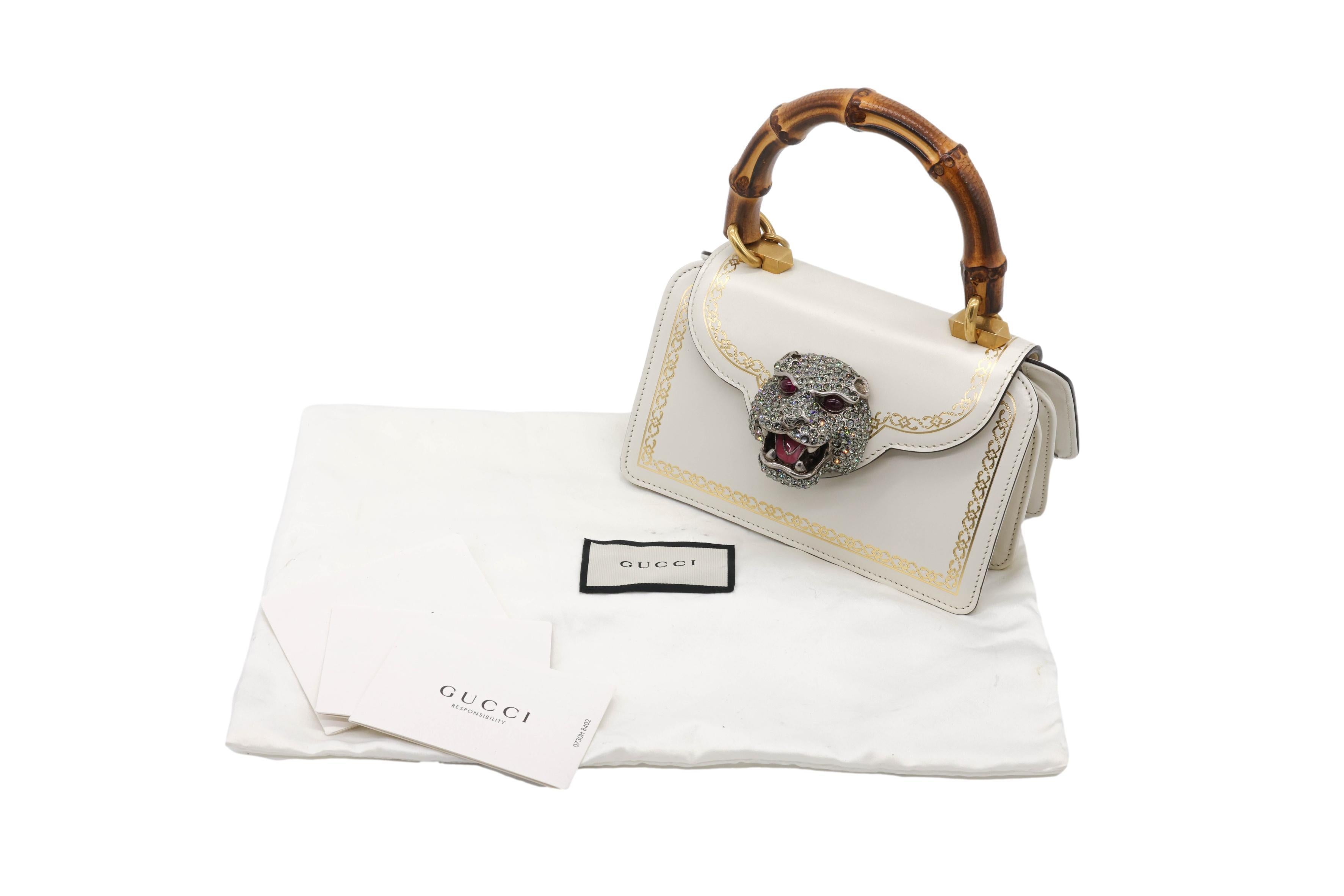 Gucci Thiara White Leather Bamboo Mini Top Handle Shoulder Bag, 2018. 10