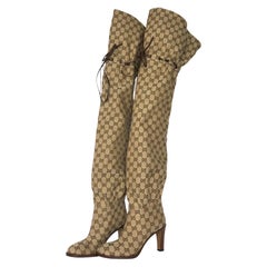 Gucci Stivali con tacco alto GG Monogram 37