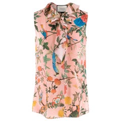 Gucci Tian Print Sleeveless Silk Top 40