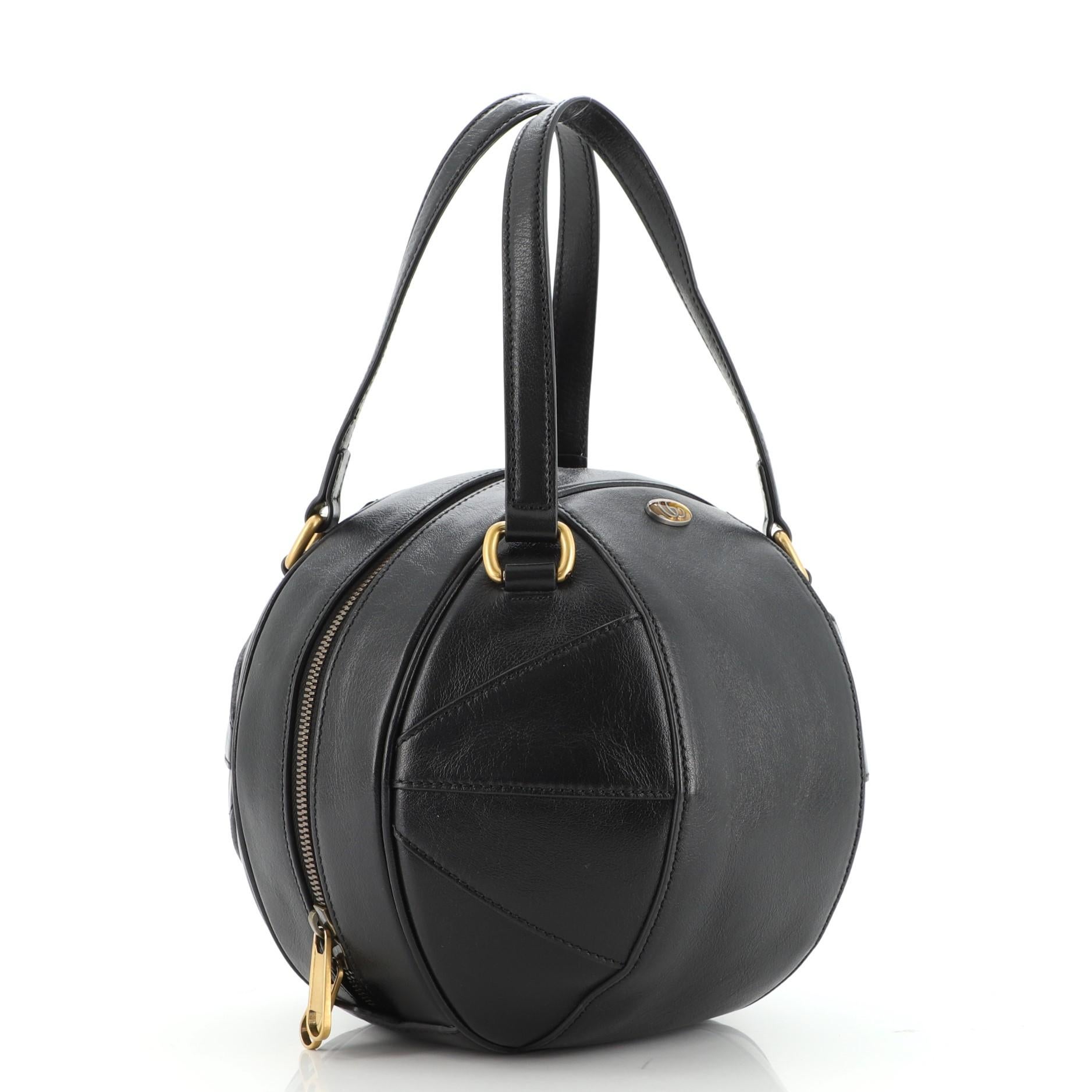 Gucci Tifosa Basketballtasche aus Leder Groß (Schwarz)