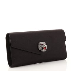 Gucci Tiger Broadway Envelope Clutch Satin with Crystals