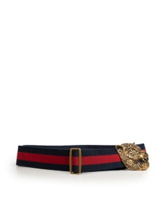 Gucci Tiger Buckle Canvas Belt