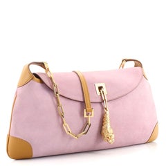 Gucci Tiger Charm Shoulder Bag Suede