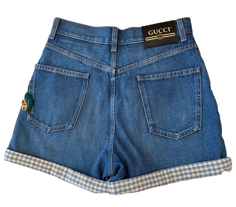 Gucci Tiger Denim Shorts with Embroidery at 1stDibs | gucci