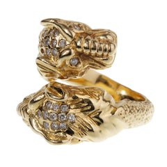 Gucci Tiger Diamond Yellow Gold Ring
