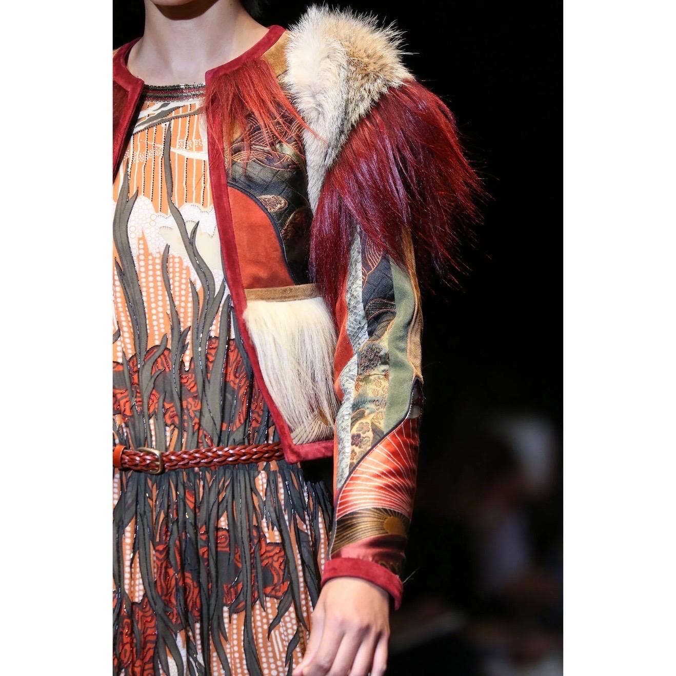 Gucci Tiger Embroidered Suede & Fur Jacket, 2015 For Sale 13