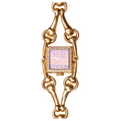 Gucci Tiger Eye Diamond 18 Karat Gold Watch