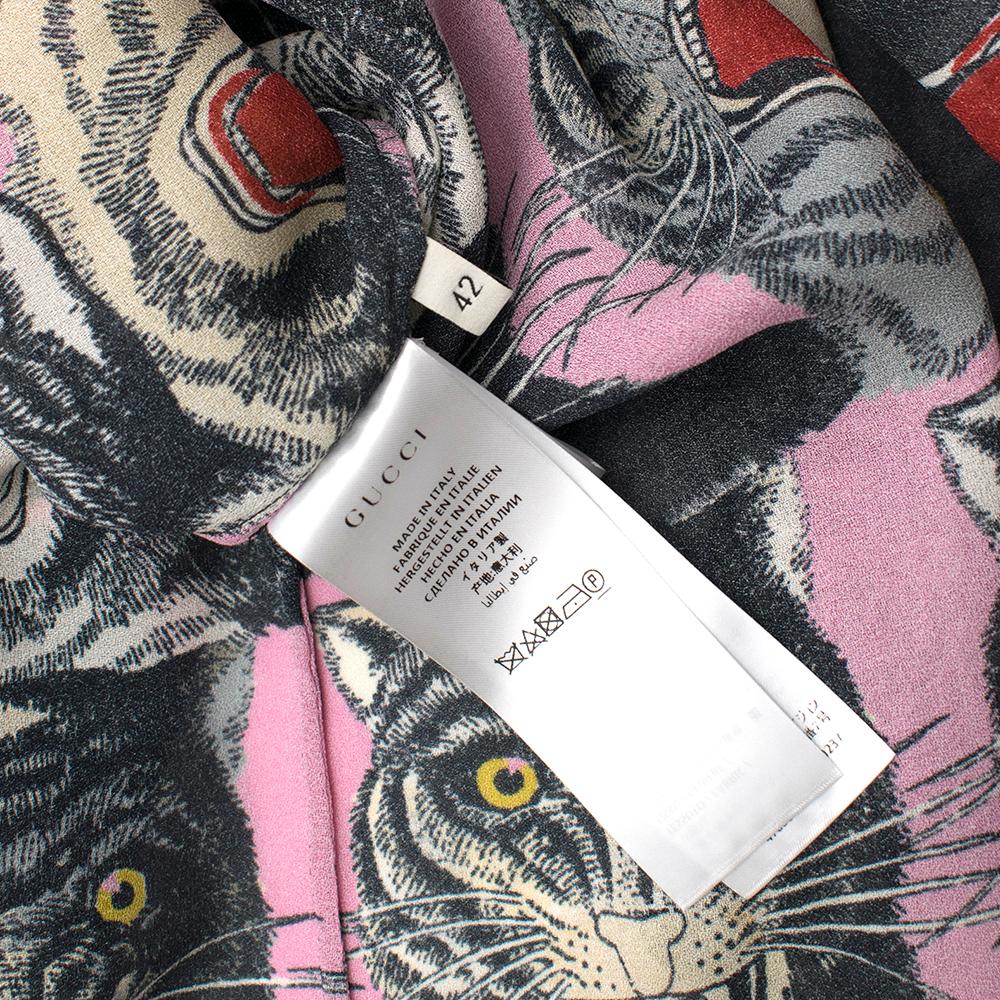 Gucci Tiger Face Print Sable Shirt S 42 In Excellent Condition In London, GB