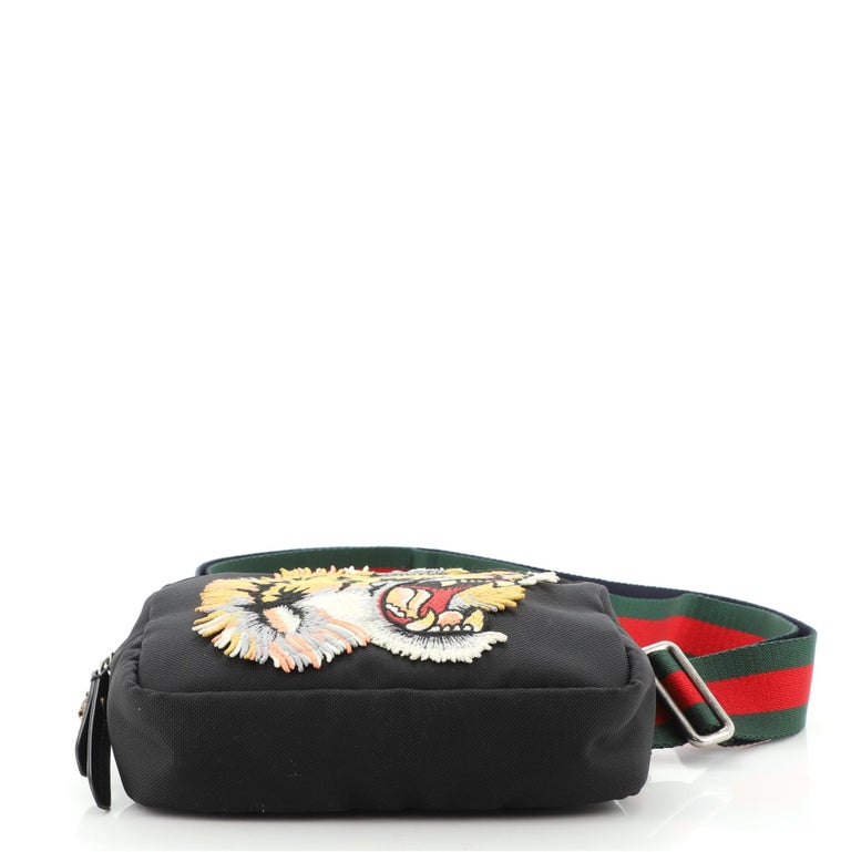 Gucci Tiger Messenger Bag Embroidered Techno Canvas Small at 1stDibs