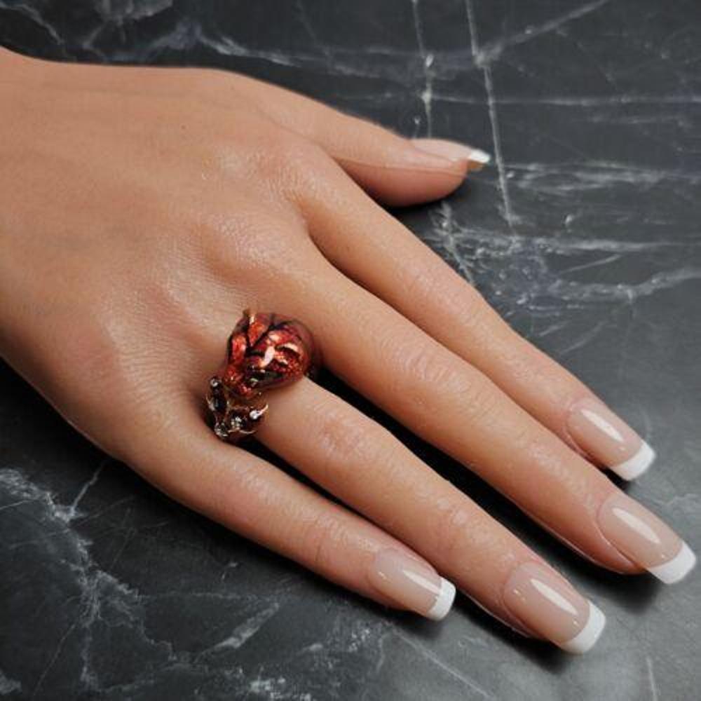 Gucci Tiger Ring Red Enamel Diamond  Le Marche Des Merveilles Sz 7 For Sale 6