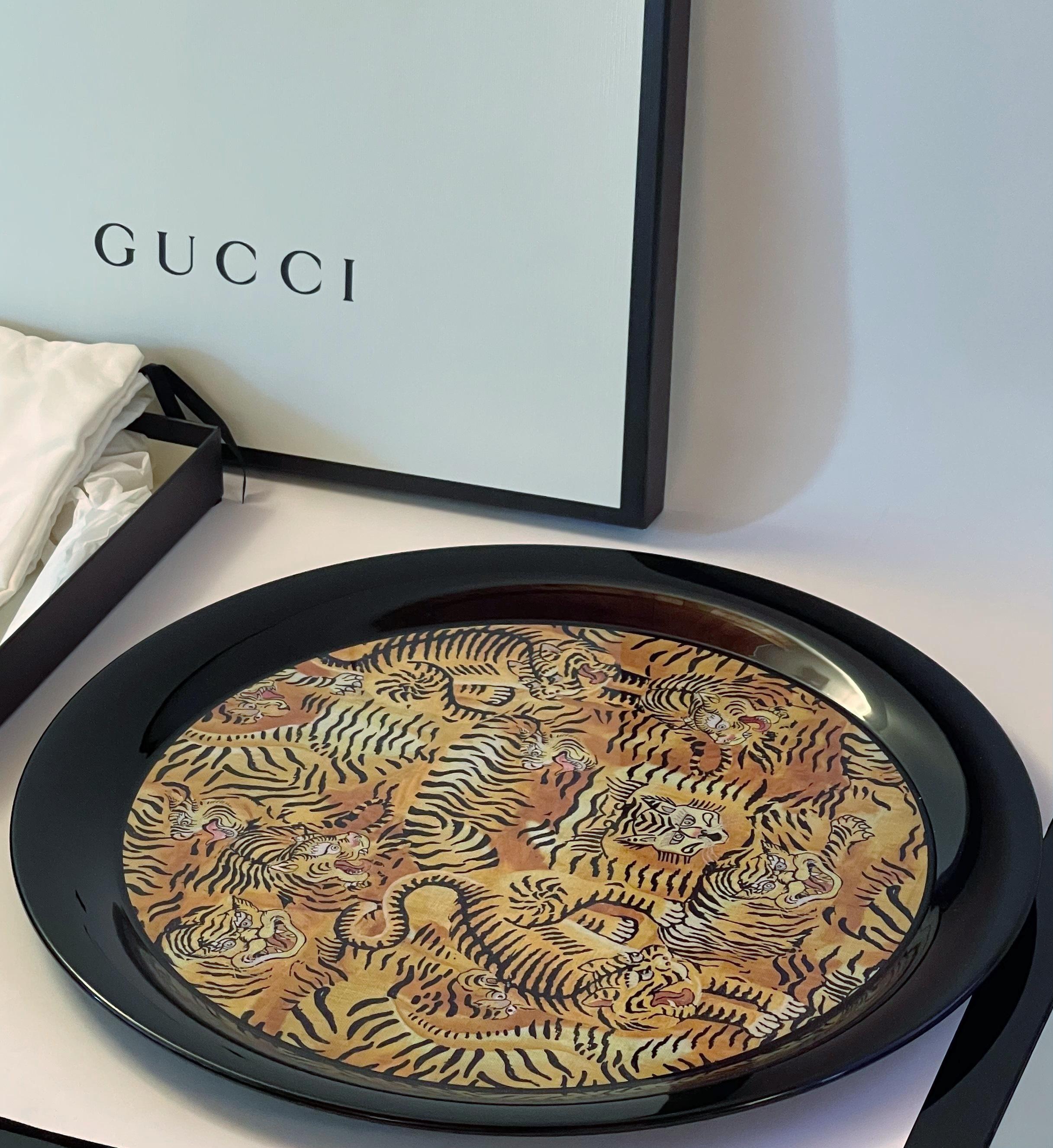 Contemporary Gucci Tigers Tray, 2 Available For Sale