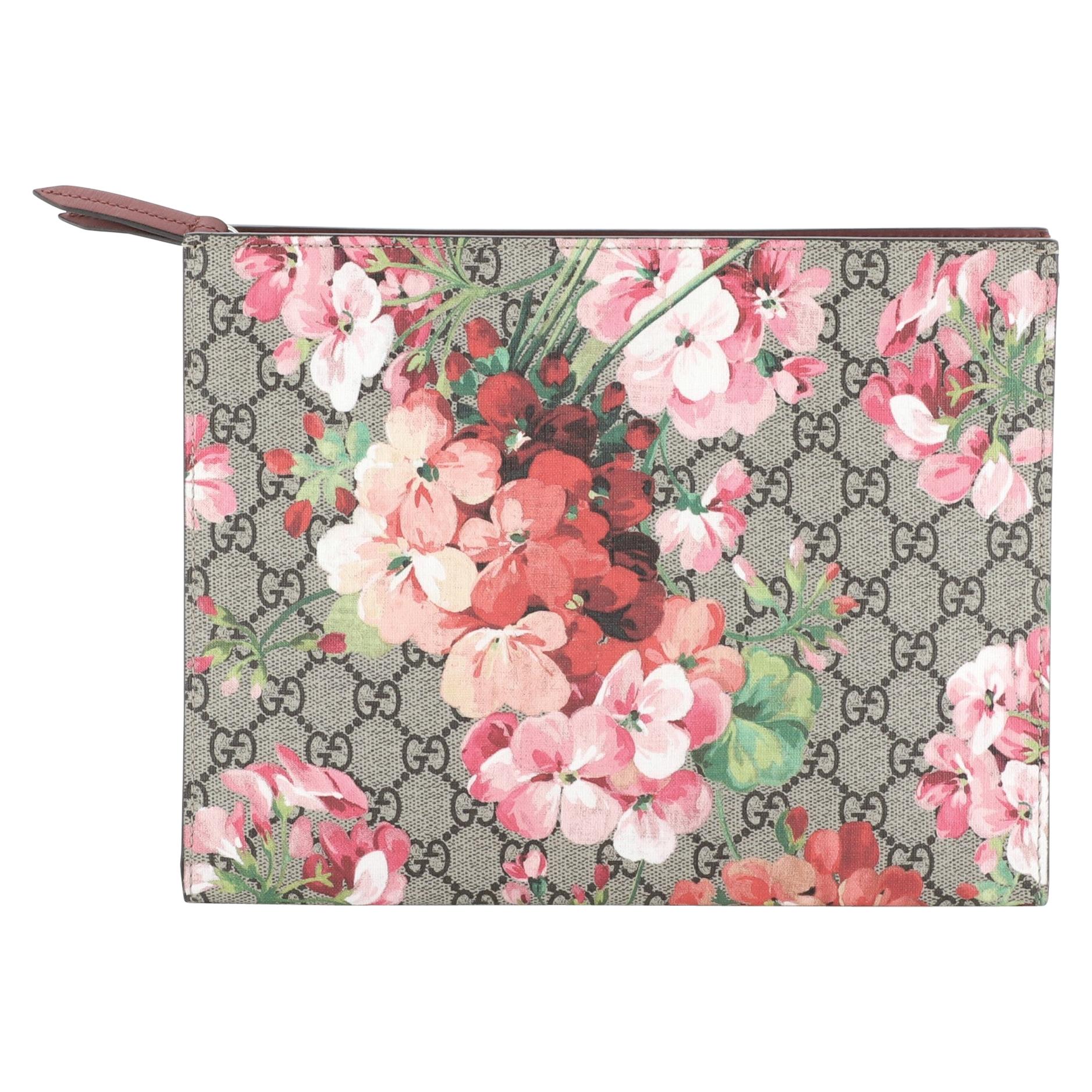 Gucci Toiletry Pouch Blooms Print GG Coated Canvas Large Multicolor 2364321