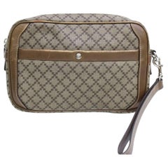 Vintage Gucci Toiletry Pouch Diamante Monogram 867160 Brown Canvas Clutch