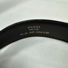 Gucci Tom Ford 1996 Iconic Gold Logo Brown Leather Belt (75/30)
