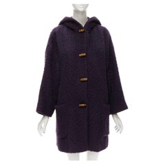 GUCCI Tom Ford 1996 Vintage purple mohair wool GG bamboo button coat IT42 M
