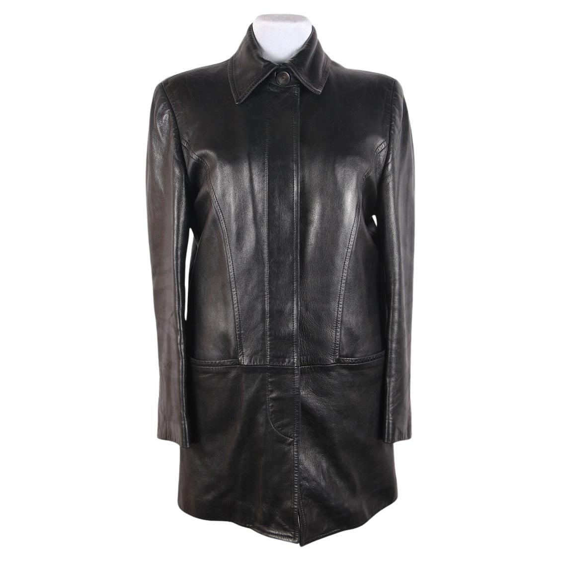 Gucci Tom Ford 1997 Manteau en cuir avec fourrure