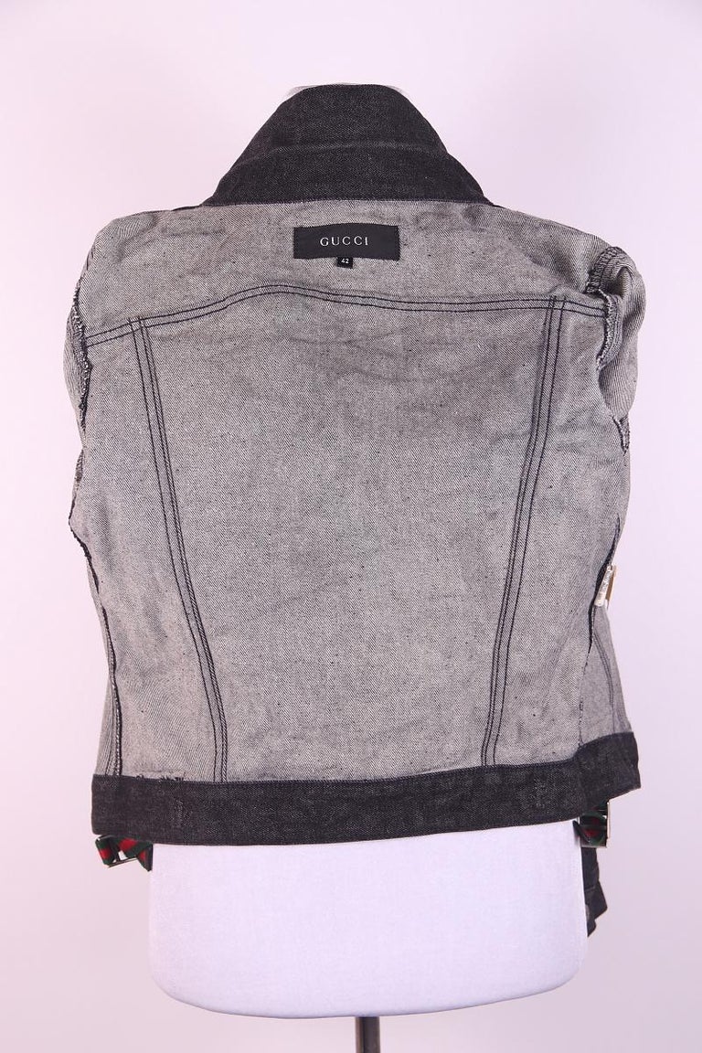ジャケット・アウター GUCCI Tom Ford 1998 Black Denim Jacket Gucci Tom Ford 1998 Denim Jacket In Black 42 IT For Sale at