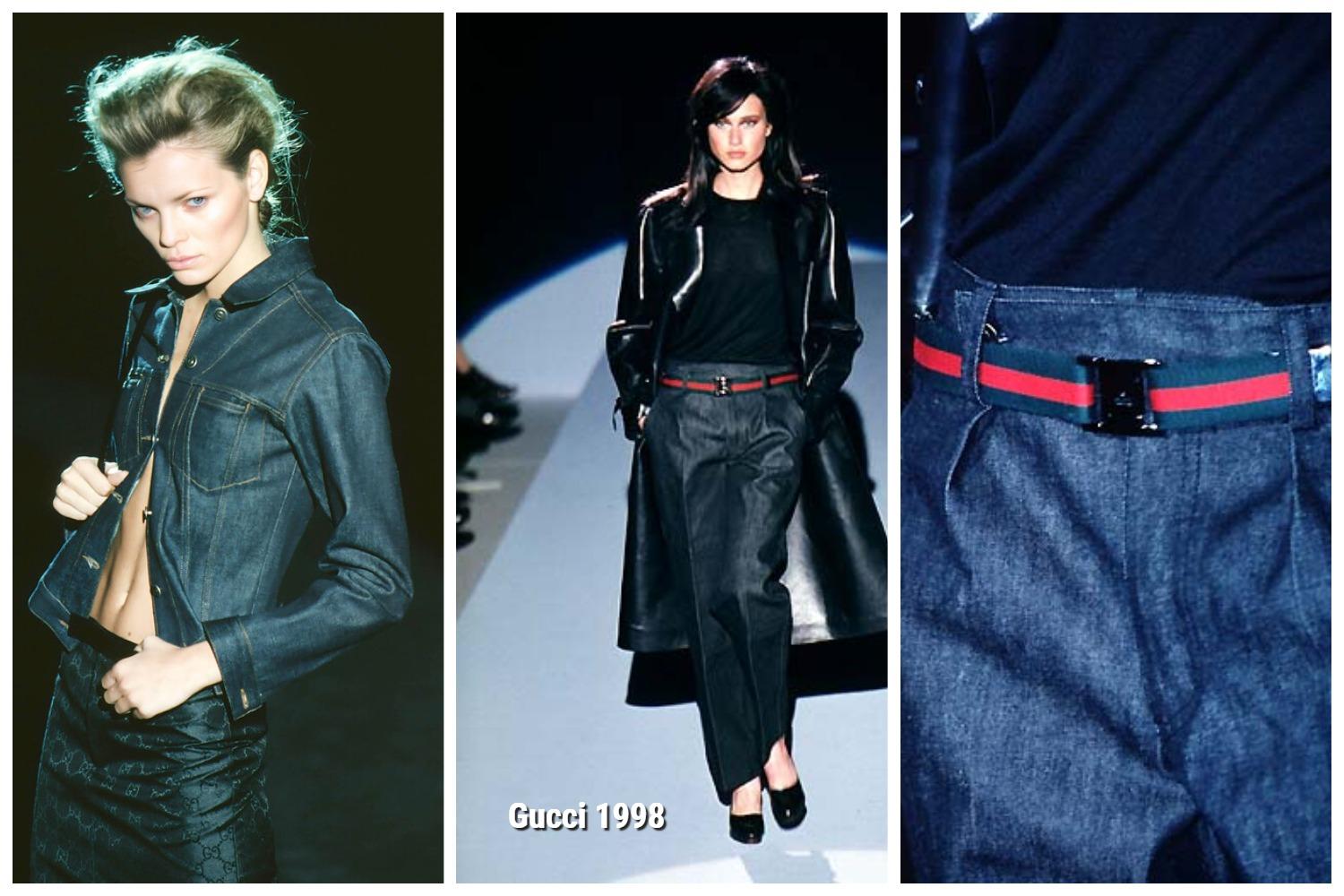 Gucci Tom Ford 1998 Denim Jacket  In Black 42 IT For Sale 7