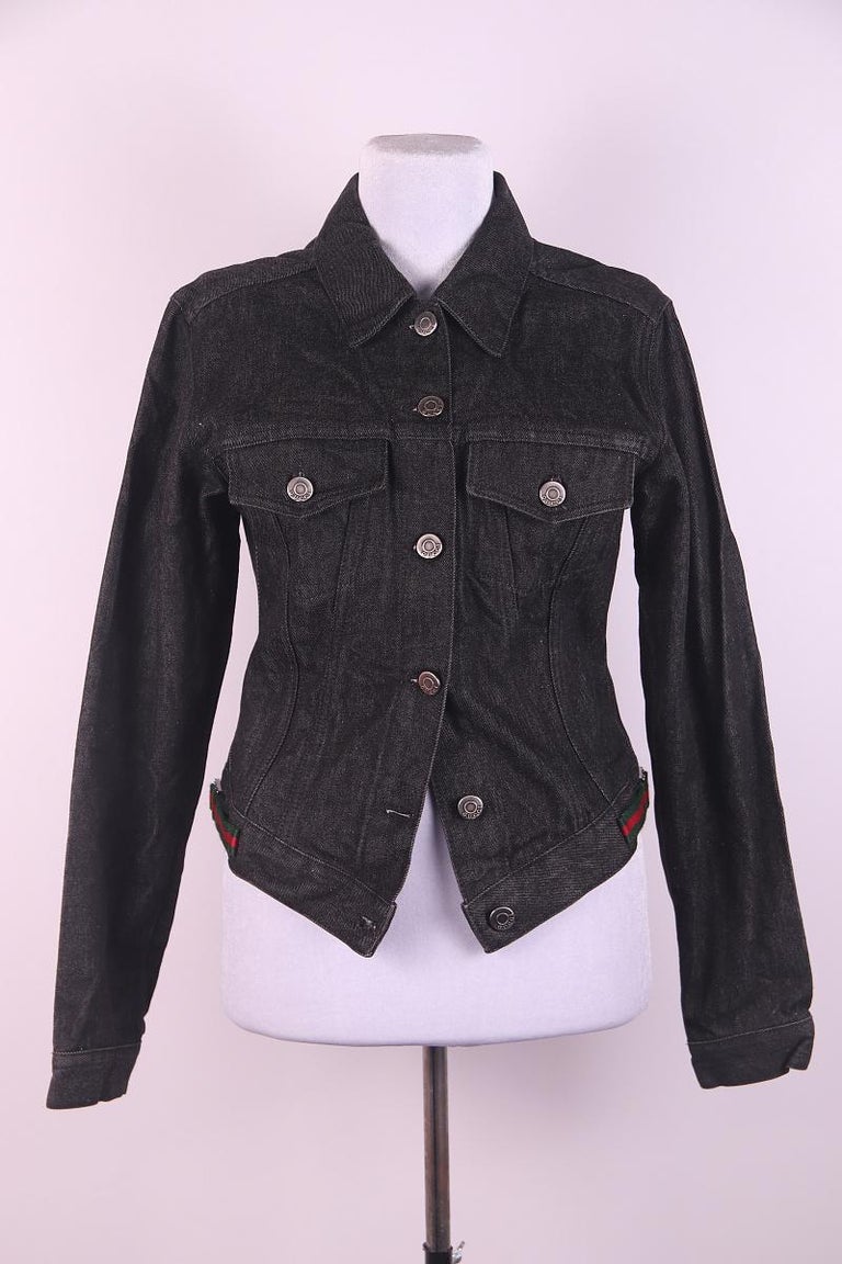 Gucci Tom Ford 1998 Denim Jacket In Black 42 IT For Sale at