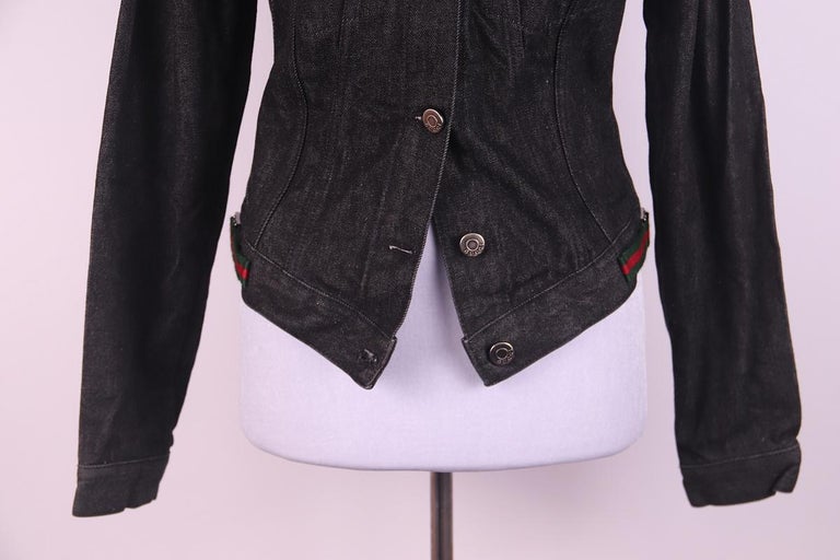 ジャケット・アウター GUCCI Tom Ford 1998 Black Denim Jacket Gucci Tom Ford 1998 Denim Jacket In Black 42 IT For Sale at