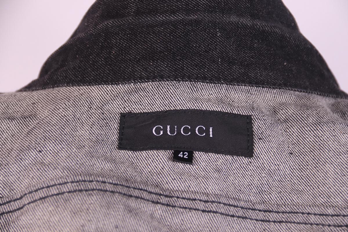 Gucci Tom Ford 1998 Denim Jacket  In Black 42 IT For Sale 1