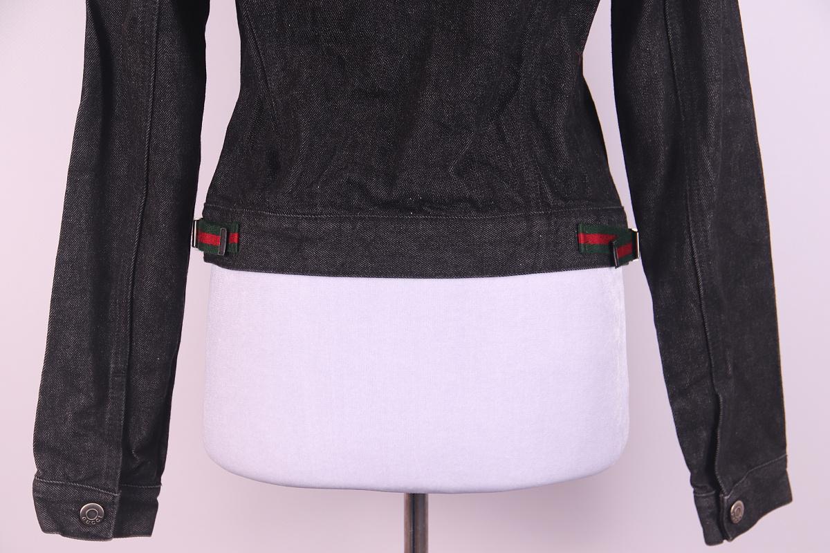 Gucci Tom Ford 1998 Denim Jacket  In Black 42 IT For Sale 3