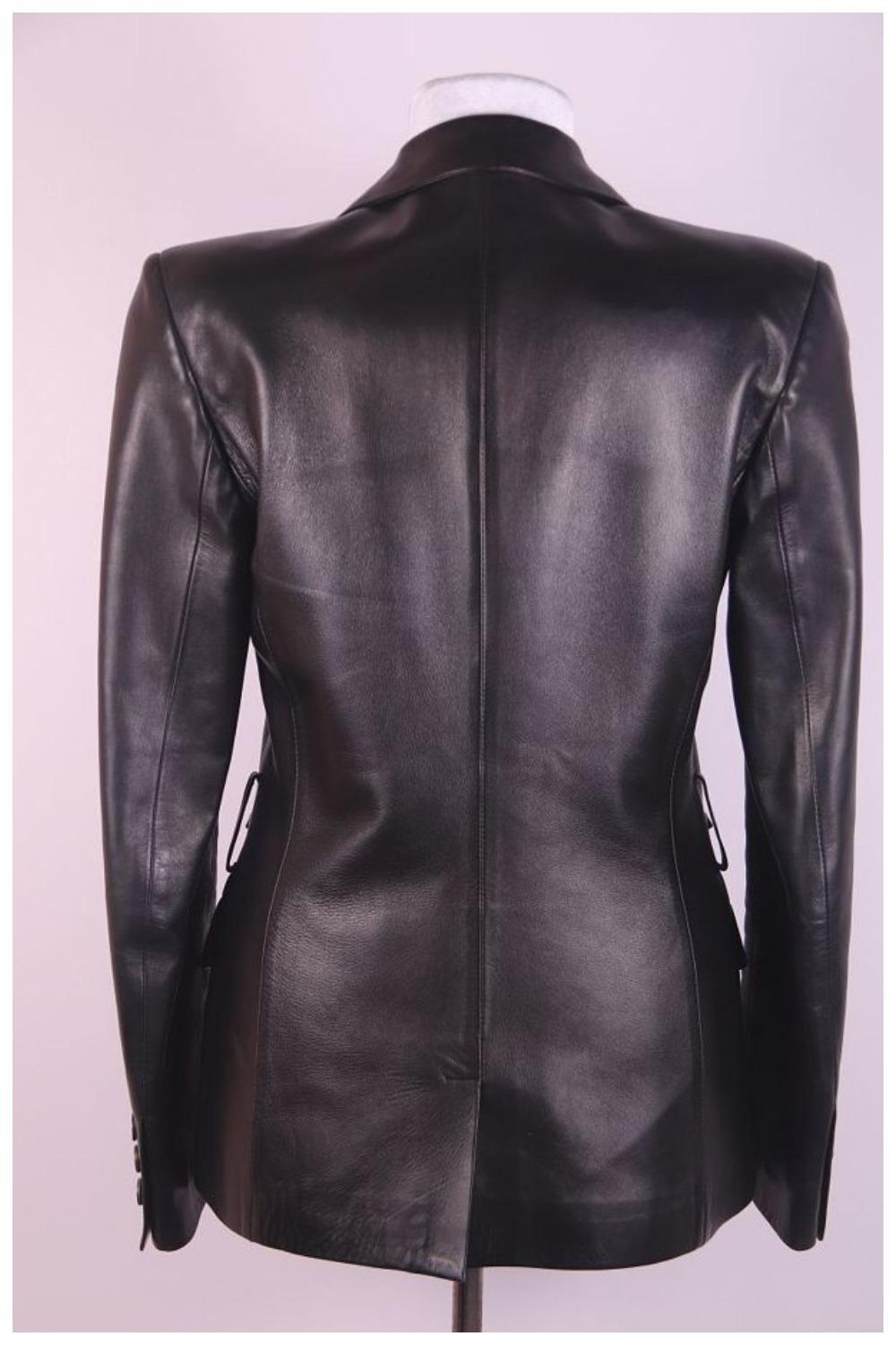 Noir Veste en cuir Gucci Tom Ford 1998 en vente