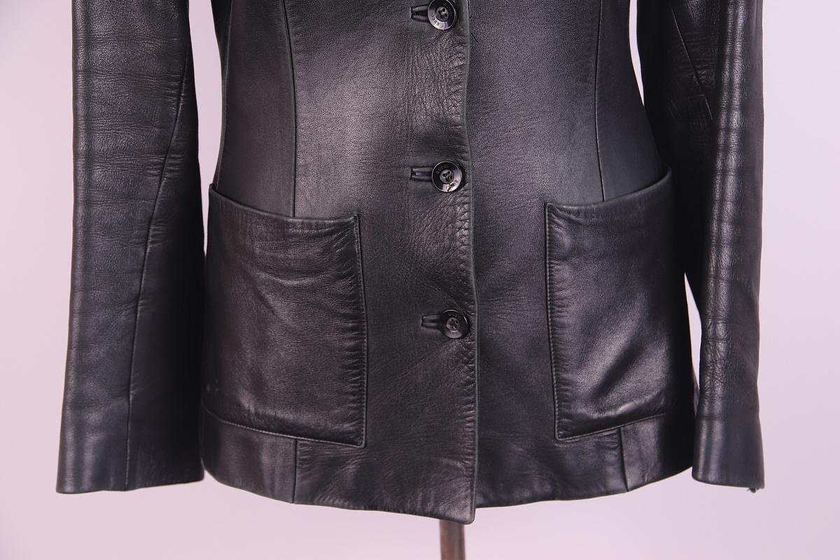 Black 1998 Gucci Tom Ford 1998 Leather Jacket For Sale