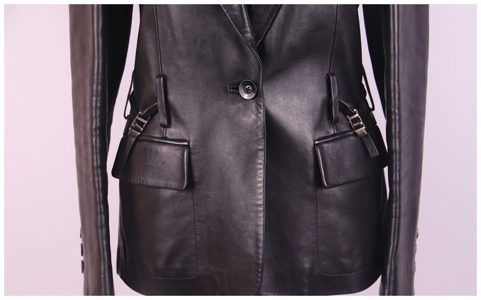 Veste en cuir Gucci Tom Ford 1998 en vente 1
