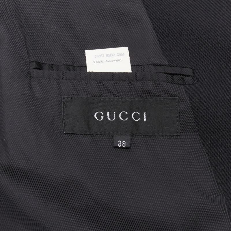 GUCCI TOM FORD 1998 Vintage black wool minimalist oversized belted coat IT38 For Sale 5