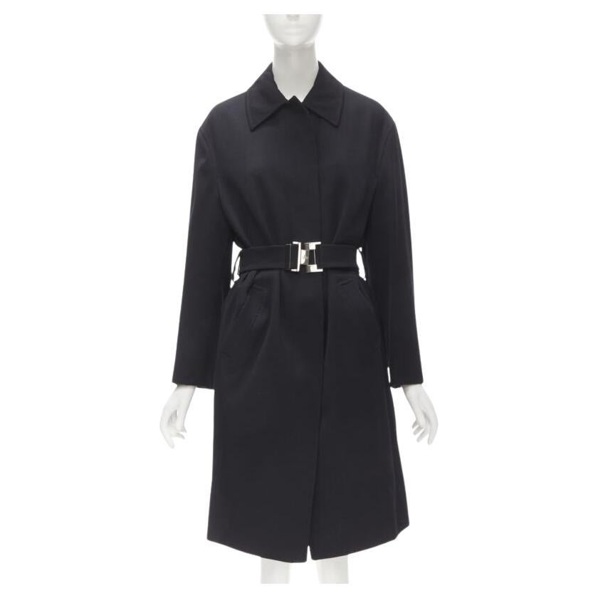 GUCCI TOM FORD 1998 Vintage black wool minimalist oversized belted coat IT38