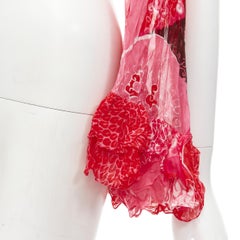 GUCCI TOM FORD 1999 Vintage Acid Flower 100% silk ruffle trim scarf