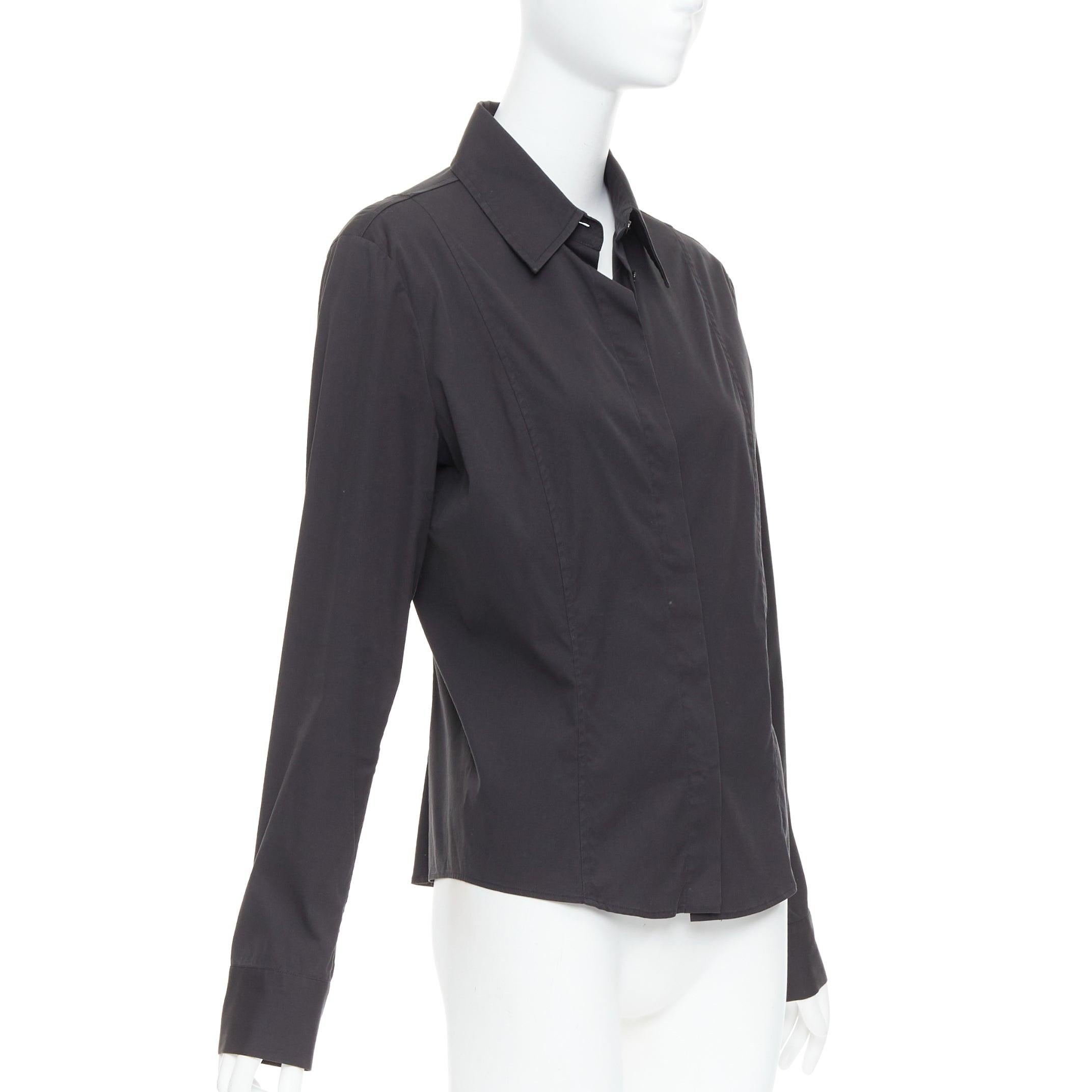 Nero GUCCI Tom Ford 2000 camicia slim fit in misto cotone nero IT46 XL in vendita