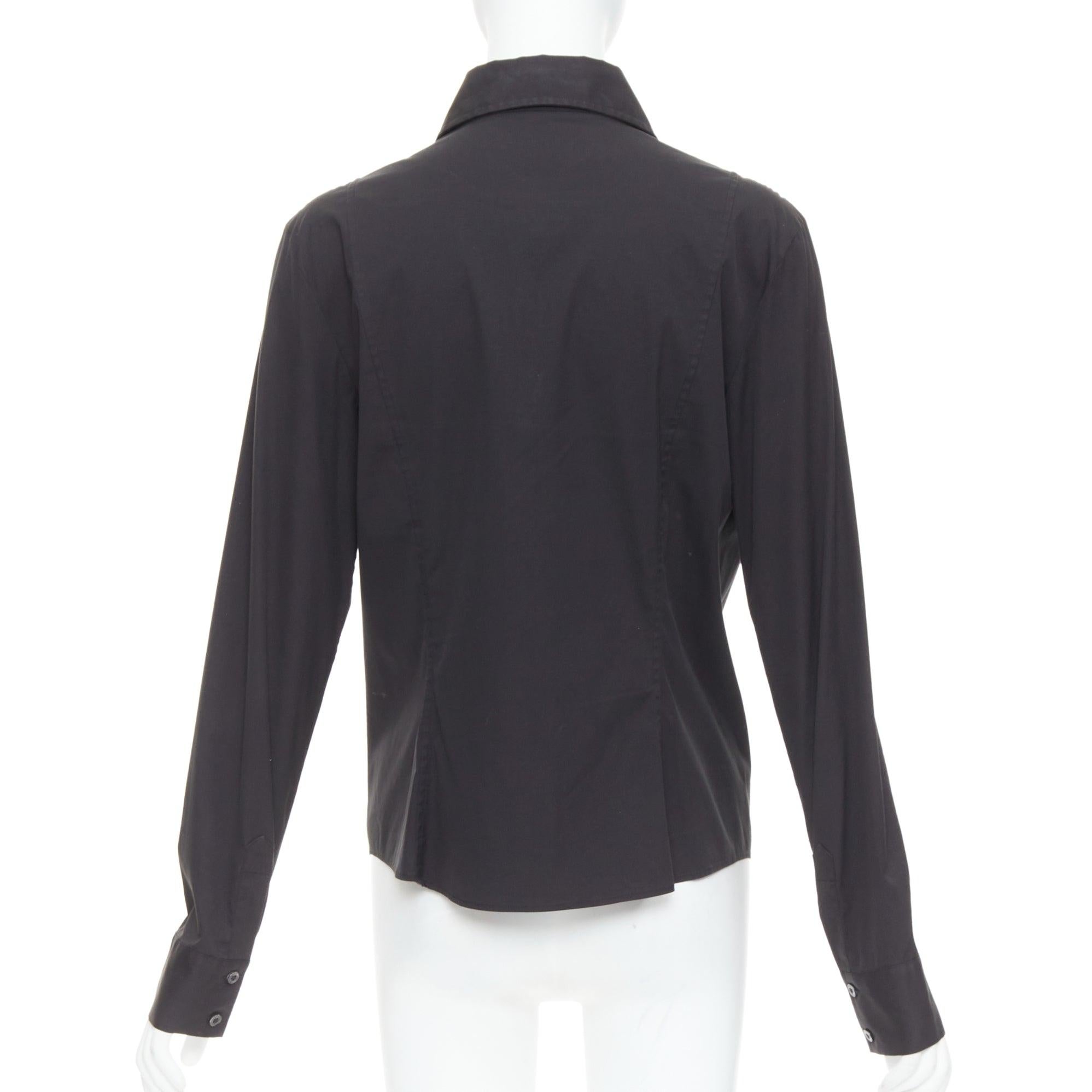 Donna GUCCI Tom Ford 2000 camicia slim fit in misto cotone nero IT46 XL in vendita