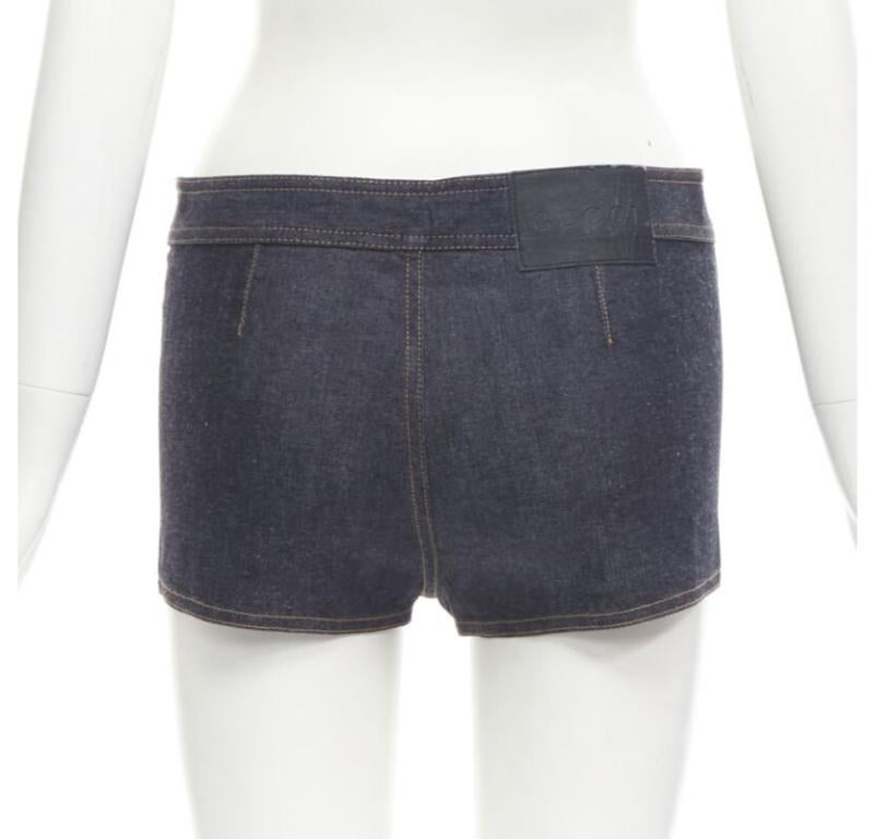 GUCCI TOM FORD 2000 Runway indigo blue extreme high rise hot pants IT38 XS en Bueno estado para la venta en Hong Kong, NT